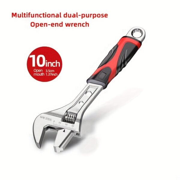 10 Inch Heavy Duty Adjustable Wrench Multi-Purpose Repair Hand Tool