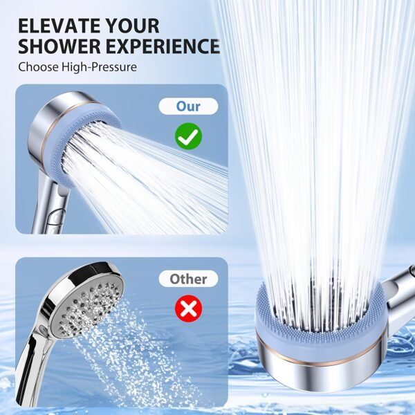 High Pressure Filter Shower Head Set 4-In-1 Massage Rainfall Spray Kit