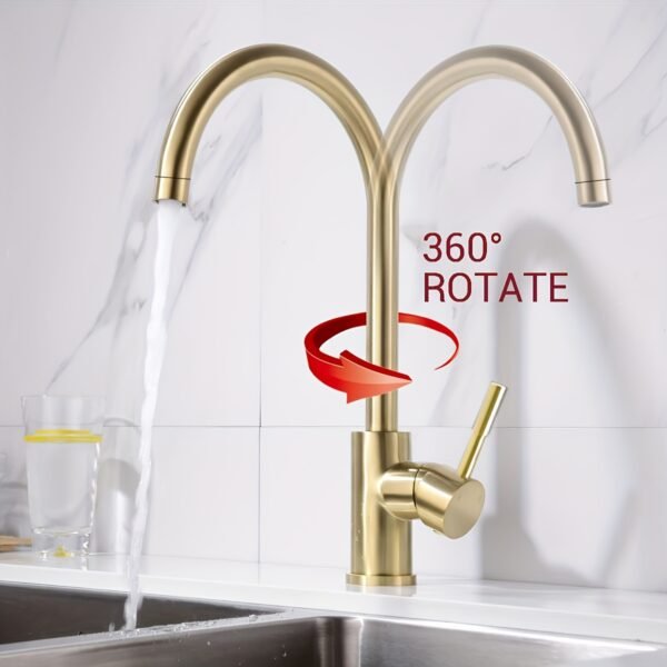 Modern Stainless Steel Kitchen Faucet Household Sink Water Tap