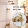 Vintage Brass Wall Mounted Shower Set Hot & Cold Mixer Shower System