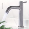 Single Hole Stainless Steel Bathroom Basin Faucet Water Tap