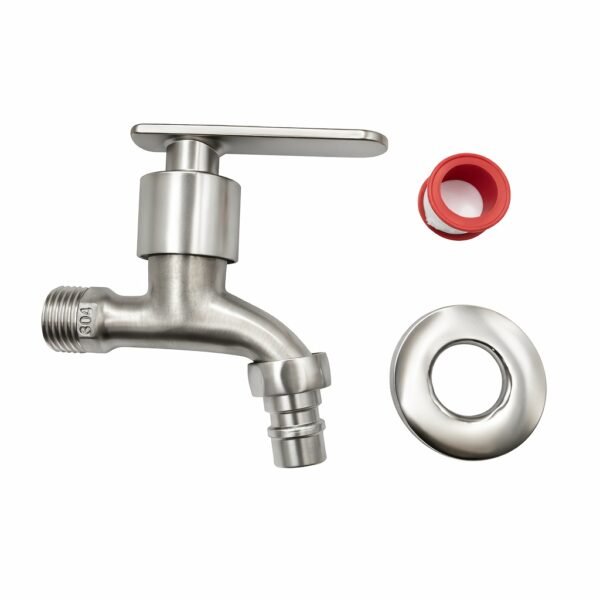 304 Stainless Steel Washing Machine Tap Silver Water Faucet