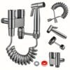 6pcs Toilet Spray Gun Set Stainless Steel Bidet Shower Kit