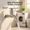 304 Stainless Steel Washing Machine Tap Silver Water Faucet