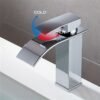 Black Stainless Steel Waterfall Basin Faucet Hot & Cold Bathroom Tap