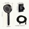 Handheld Shower Head Set with Hose & Wall Base Bathroom Shower Kit