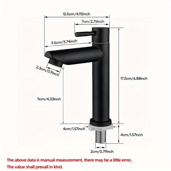 Baokemo 304 Stainless Steel Basin Faucet Single Cold Water Sink Tap